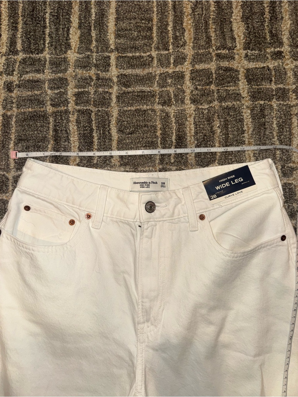 Abercrombie & Fitch White Wide Leg Jeans